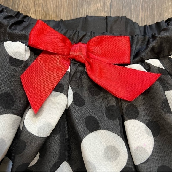 Disney Girls Polka Dot Red Bow Minnie Mouse Bottom Skirt Stretch Elastic Waist 4 - Picture 4 of 8